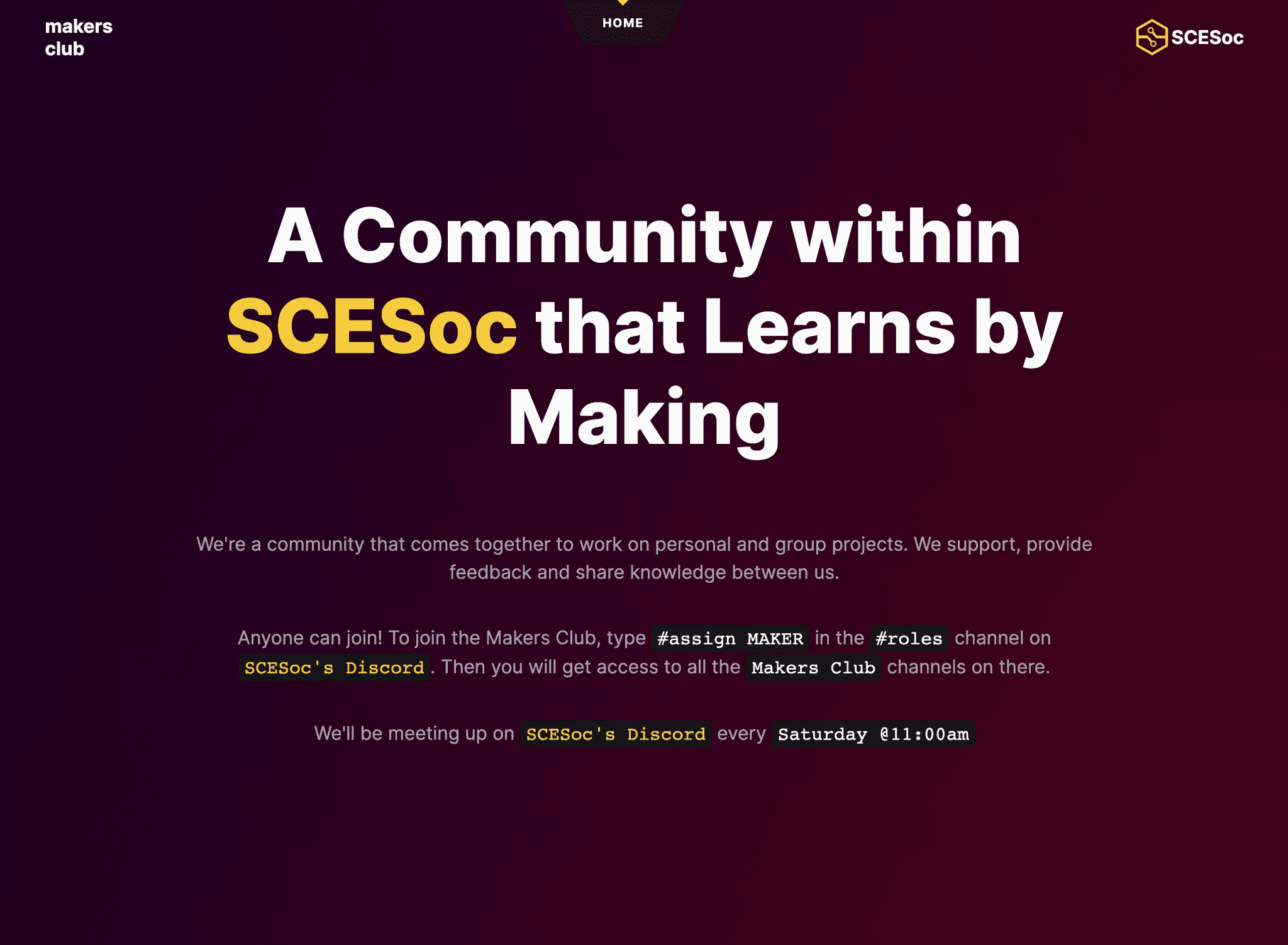 An open graph image of the makers club website